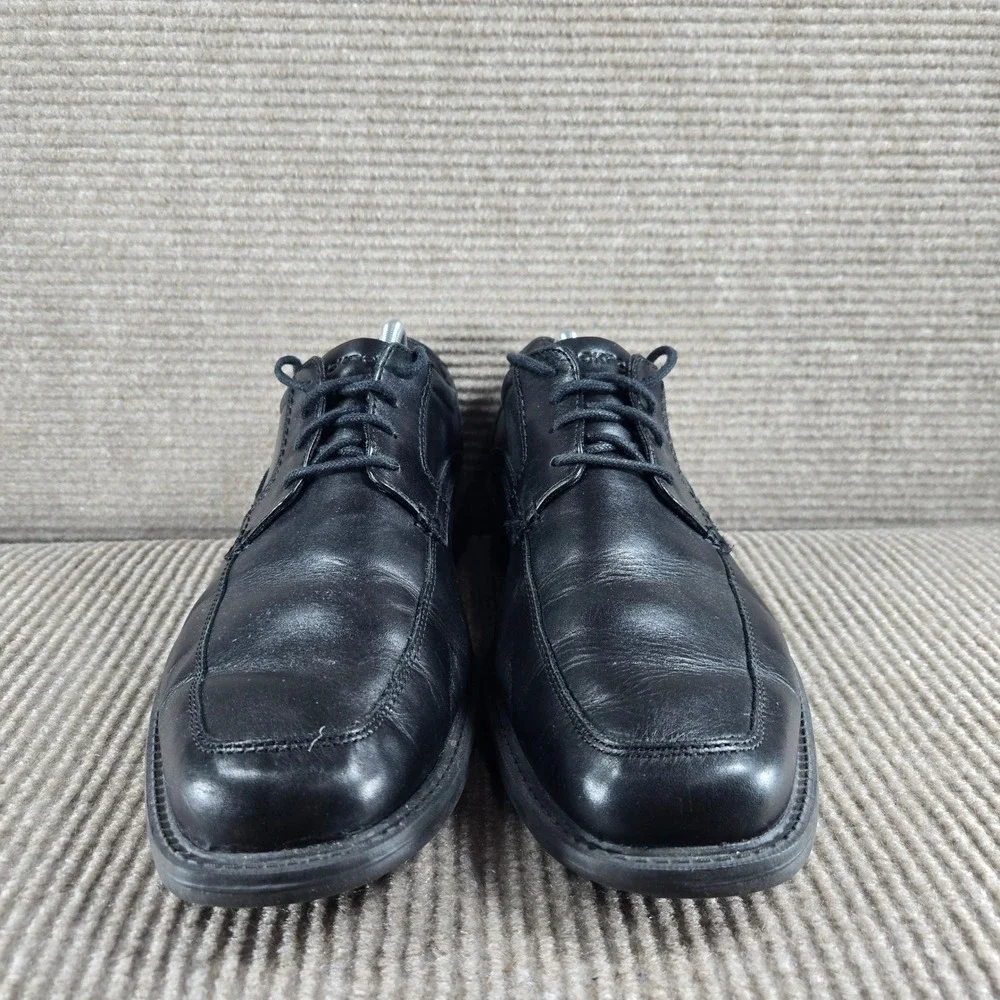 Rockport Mens‎ 10.5 Black Leather Bicycle Toe Lace Up Oxford A13013 Dress Shoes